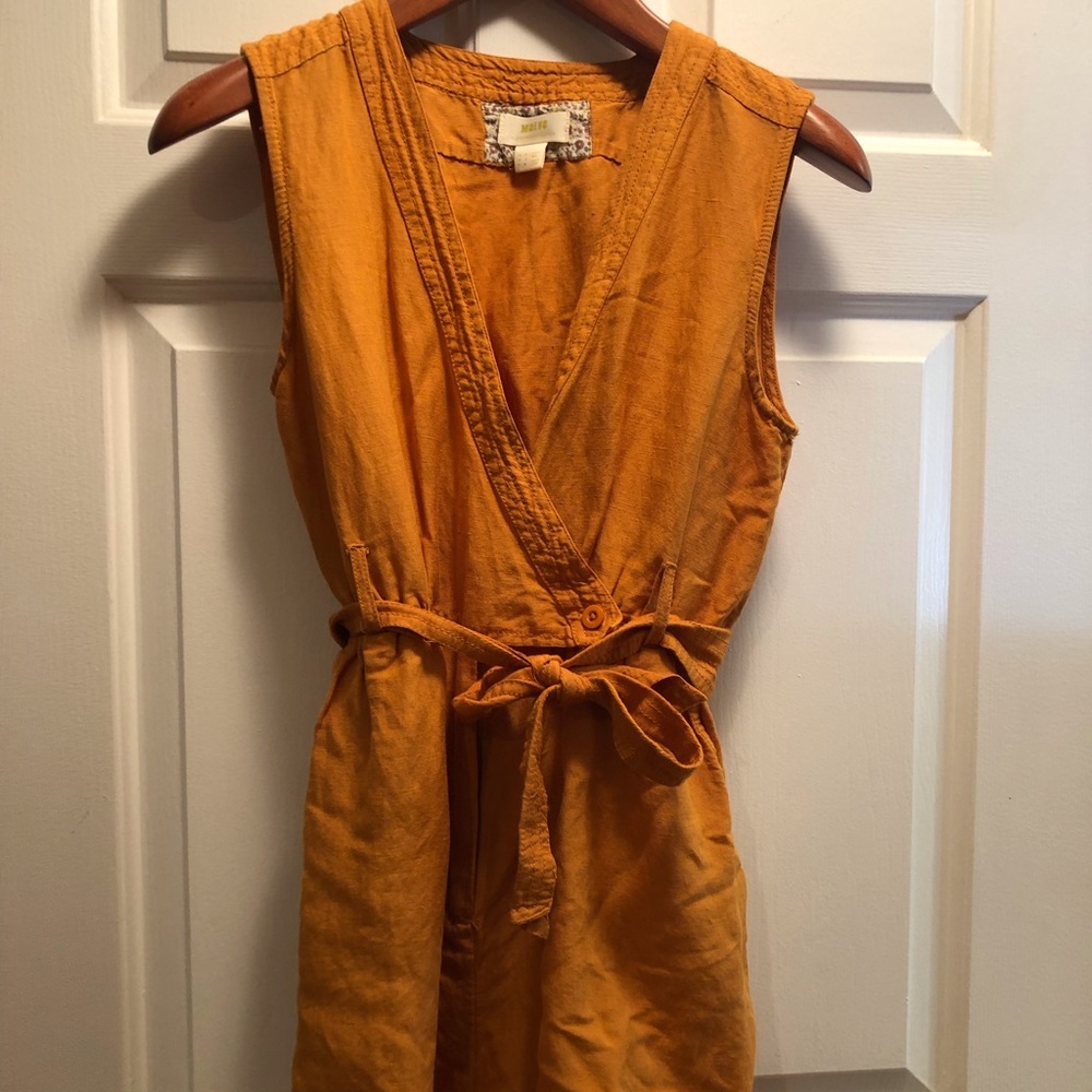 Maeve Yellow/Cinnamon Shorts Romper, Size 6